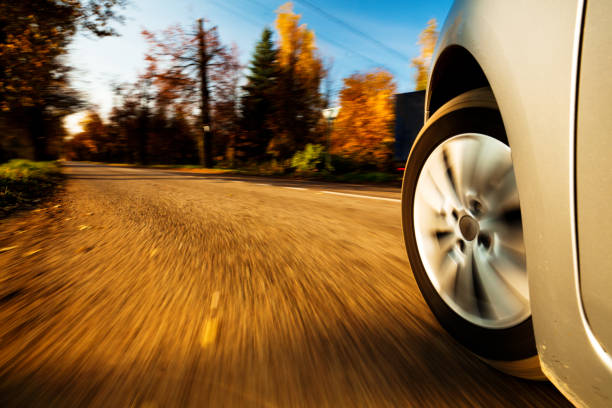 istock view from side of fast moving car 155350170