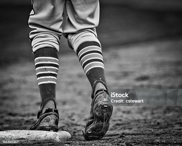 Base Runner On First Stock Photo - Download Image Now - Retro Style, Baseball - Sport, Sport