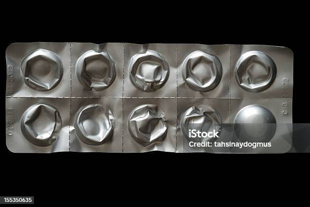Silver Blister Packs Of Pills Stock Photo - Download Image Now - Antibiotic, Blister, Blister Pack