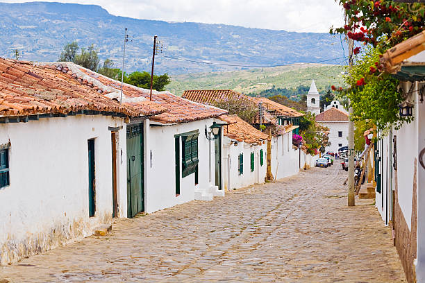 Villa De Leyva In Colombia A 500 Year Old Colonial Town In Colombia, South America boyacá department photos stock pictures, royalty-free photos & images