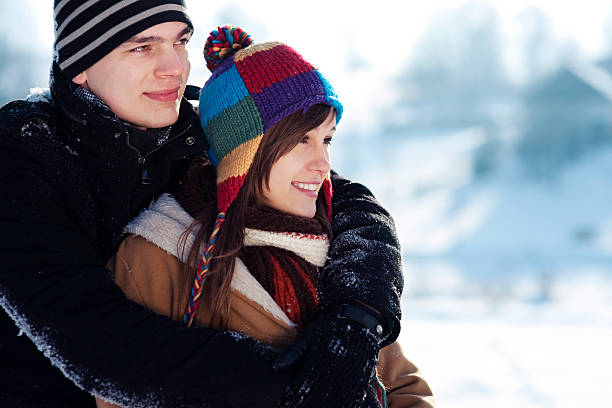 istock Young couple in winter 155350709