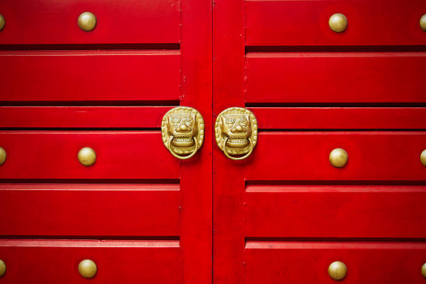 istock Chinese temple doors 155350785