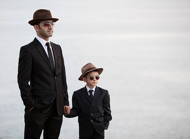 istock Father and son in similar clothes 155351100