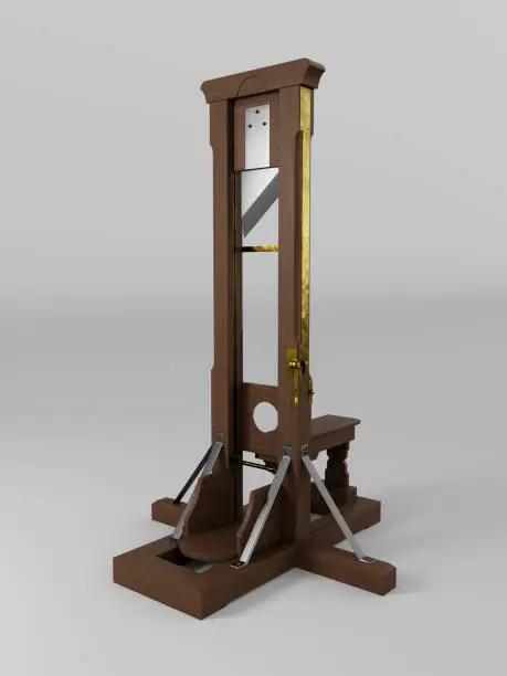 Une guillotine, servant à couper la tête des prisonniers condamnés à la peine de mort suite à un meurtre, vol ou autres.
