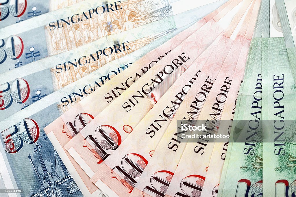 Devises du monde. Dollar de Singapour - Photo de Billet de dollars singapouriens libre de droits