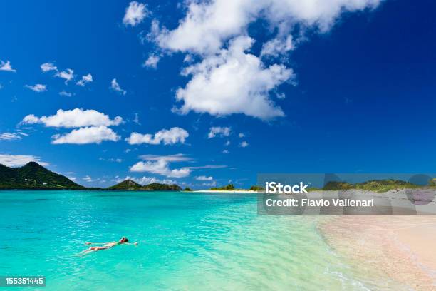 Landscape Shot Of Clear Blue Water At Sandy Island Grenada Stock Photo - Download Image Now