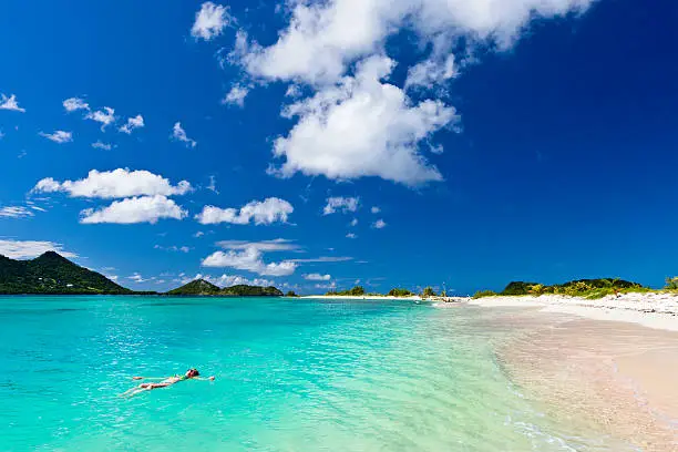 Photo of Landscape shot of clear blue water at Sandy Island, Grenada