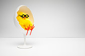 Chicken Relaxing In Egg Chair - Nerd  Easter Humor Fun