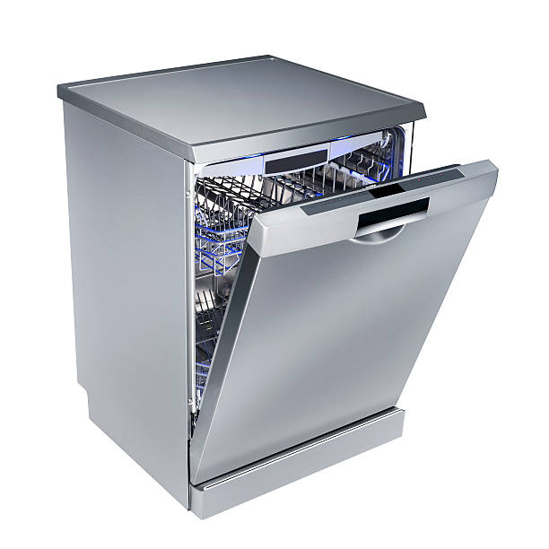 Dishwasher (isolated with clipping path over white background)  dishwasher stock pictures, royalty-free photos & images