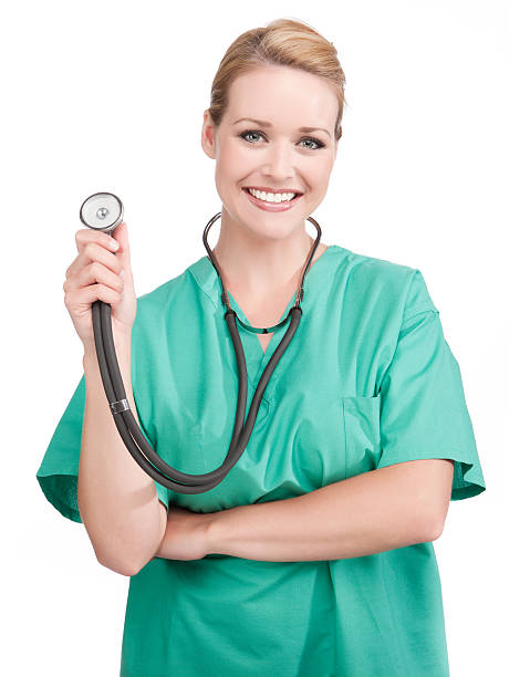 istock Attractive Female Doctor Holding Stethoscope 155351701