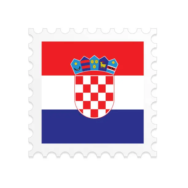 Vector illustration of Croatia flag postage stamp on white background