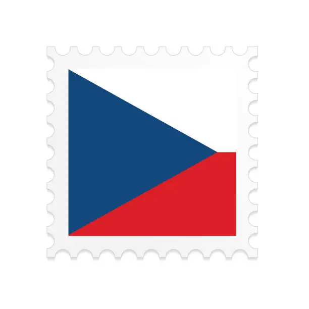 Vector illustration of Czech Republic flag postage stamp on white background