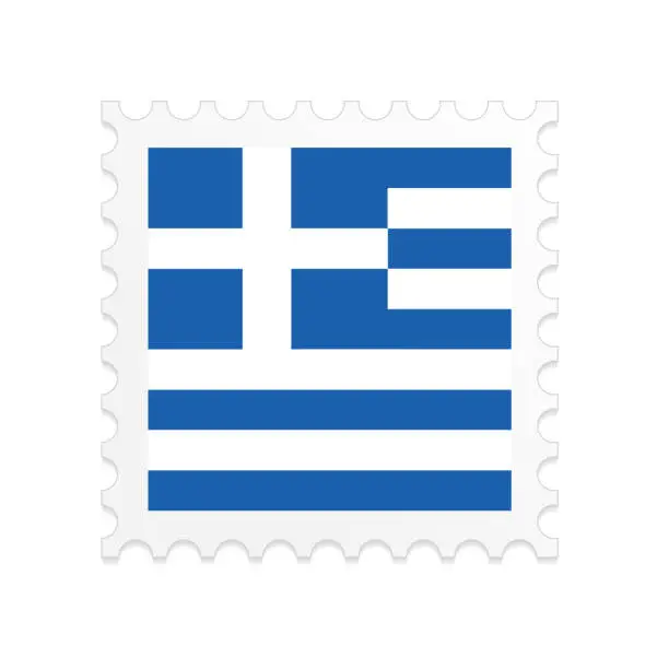 Vector illustration of Greece flag postage stamp on white background