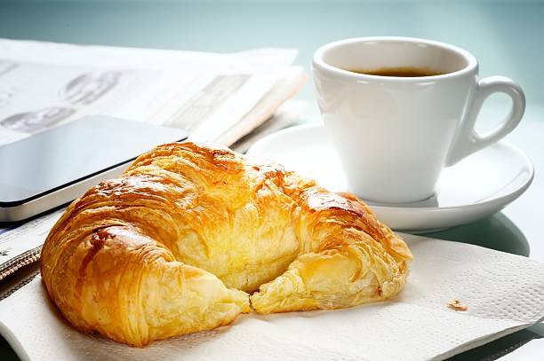 French Breakfast Coffee and Croissant