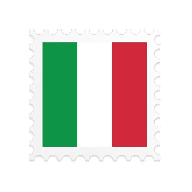 Vector illustration of Italy flag postage stamp on white background