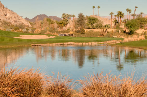 istock Lush green golf course in the Palm Springs desert 155352136