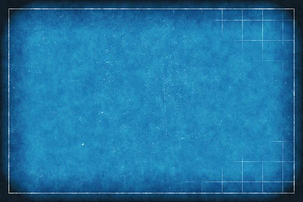 modello di griglia di carta - cyanotype foto e immagini stock