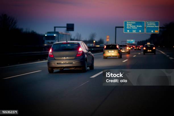 Foto de German Autobahn Ao Anoitecer e mais fotos de stock de Noite - Noite, Carro, Estrada principal - Estrada