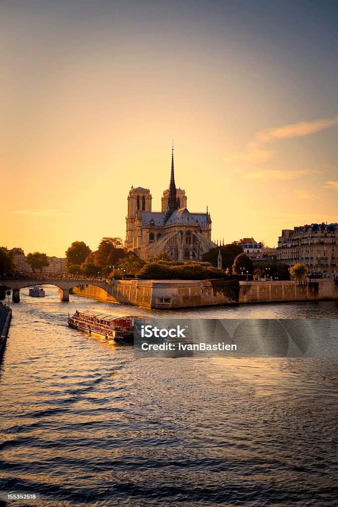 Notre Dame de Paris  Seine River Stock Photo
