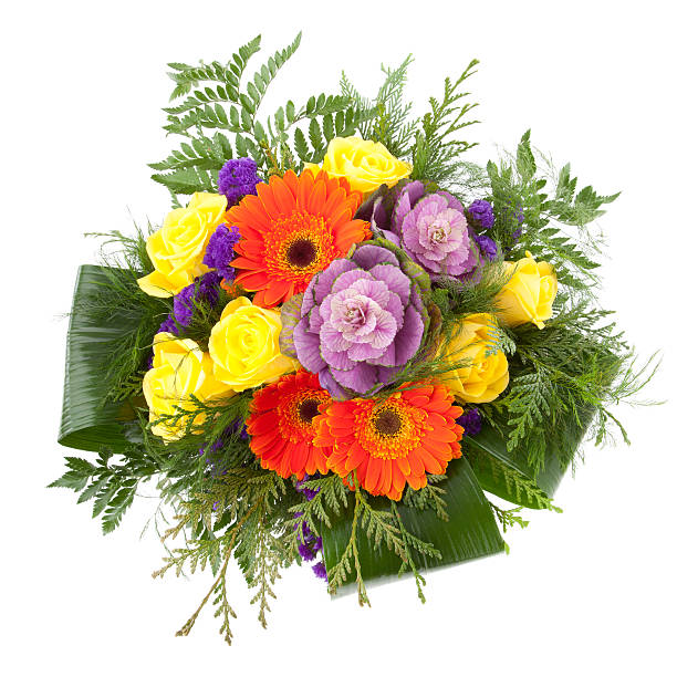 bouquet di fiori da sopra - cordelyne foto e immagini stock