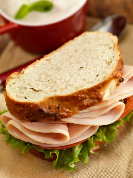 istock Turkey Sandwich with Mushroom Soup 155352909