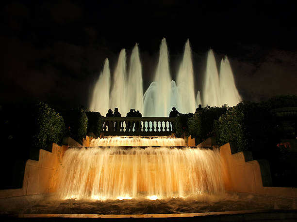 istock Montjuic fountain at night 155353121