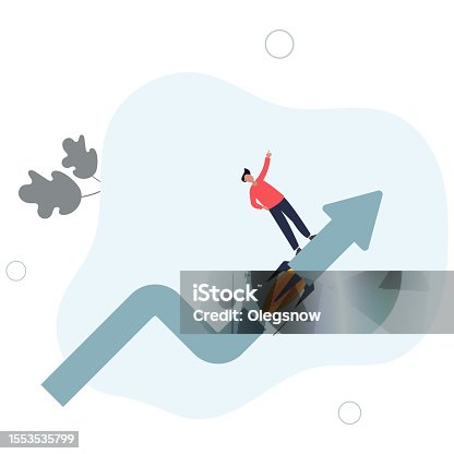 istock Investment growth boosting profit earning, increase market return or boost growth, growing fast, startup launch project or improvement concept.flat vector illustration. 1553535799