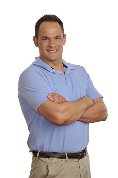 istock Business man smiling at camera with arms crossed on chest 155353633