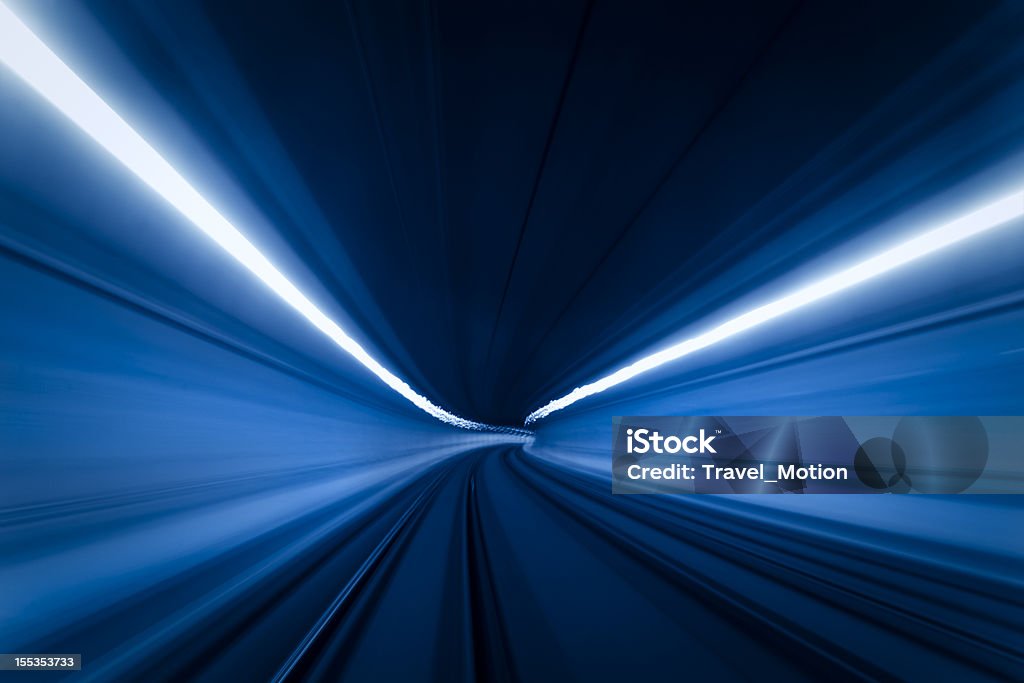 Tunnel speed motion light trails Abstract Backgrounds Stock Photo