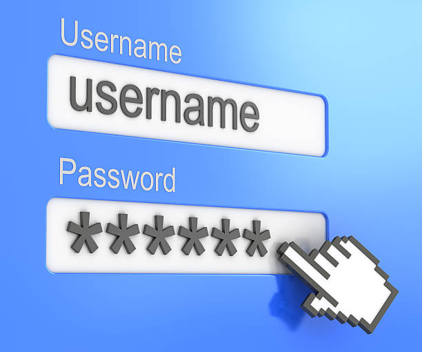 sito di accesso - password log on security security system foto e immagini stock