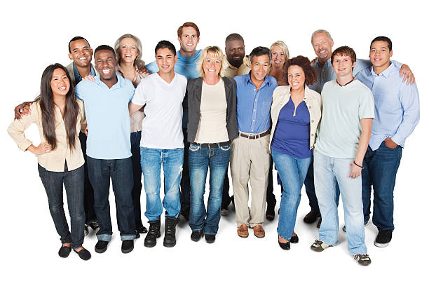 istock Diverse group of adults on white background 155353947