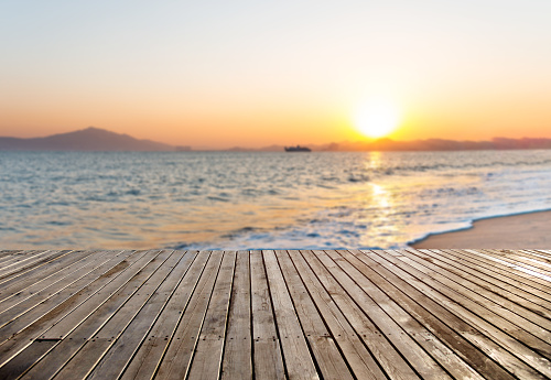 Wooden deck at the seaside