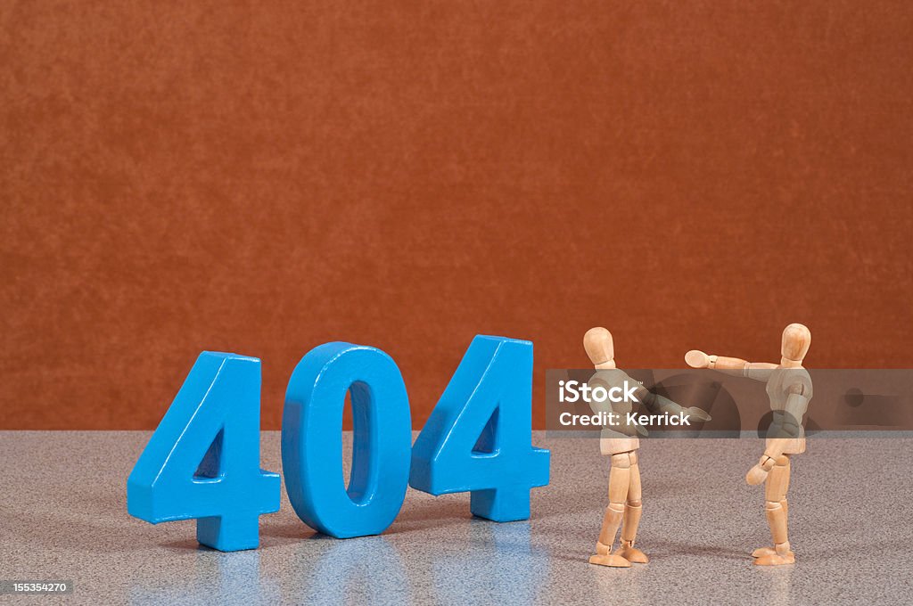 Fehler 404-Hölzerne Kleiderpuppe was das Wort - Lizenzfrei Nicht gefunden - Fehlermeldung Stock-Foto