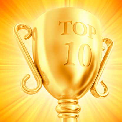 close up of glowing gold cup with text: TOP 10.