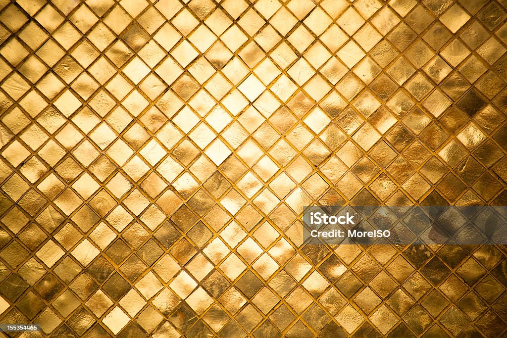 Gold Tiles Background Nobody Texture Pattern Gold - Metal Stock Photo