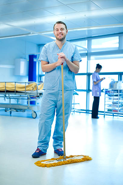 istock happy hospital cleaner 155354572
