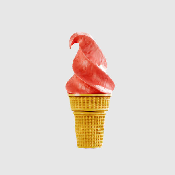 istock Ice cream in a waffle cone is delicious. Highly detailed 3d rendering illustration mock-up front view. Blank Isolated on white background. 1553546406