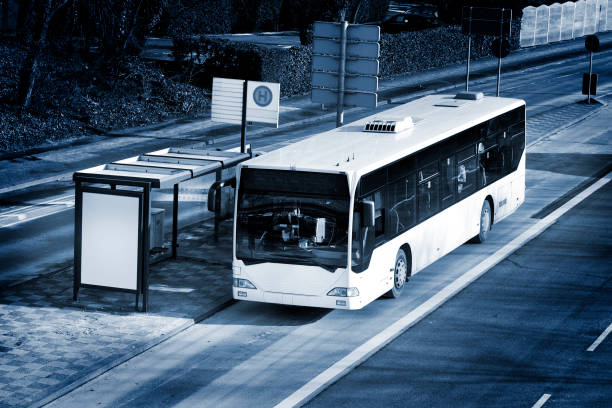 istock Public service vehicle at bus stop 155354773