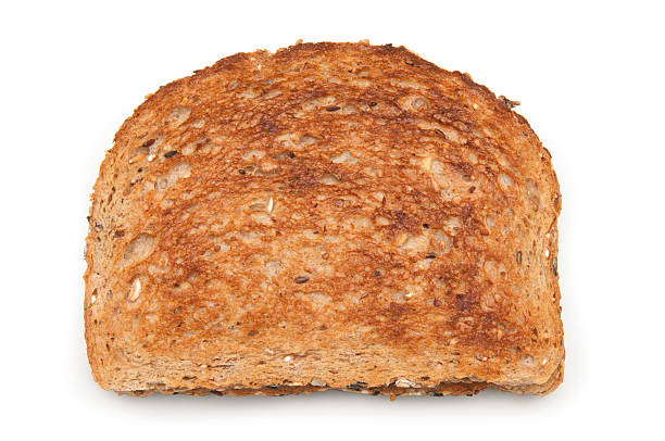 istock Slice of plain toast isolated on white w/clipping path 155354875