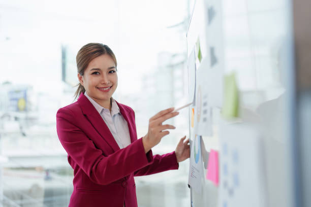 istock Business leader pointing at goals plan and analyze financial data for long term investments 1553548772