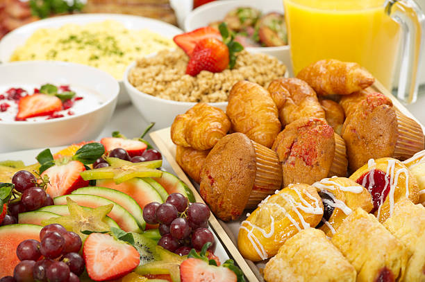 Breakfast Buffet  continental breakfast stock pictures, royalty-free photos & images