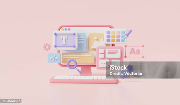 Pc Computer Web Uiux Design With User Interface Web Development Coding ...