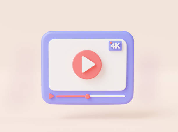 istock 4k video player social media icon in browser, play button icon, Live digital stream multimedia player, Online video, Online broadcasting, 3d render illustration, cartoon minimal. banner, web design 1553550574