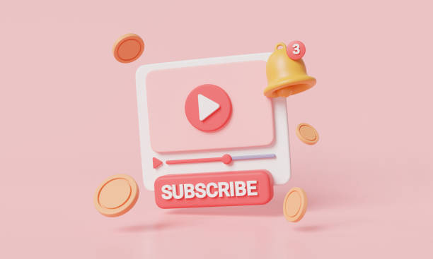 istock Web window video player. Social media, video channel, live online digital video streaming service. Subscribers, make money, video content, notification, blogging, web page. 3d render illustration 1553551125