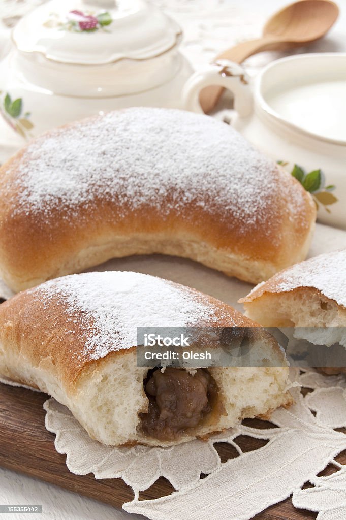 Grande Panino con la marmellata di mele - Foto stock royalty-free di Bibita