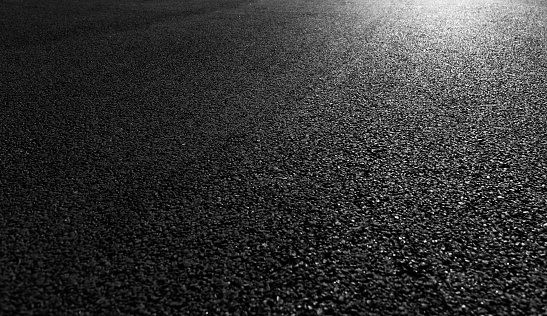 Close up of empty asphalt road