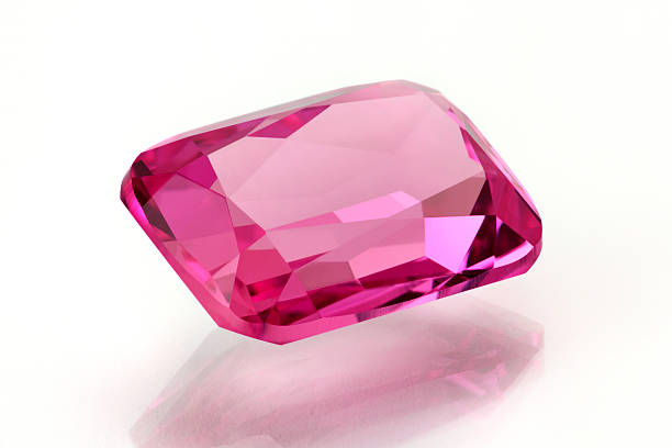 A large pink tourmaline or spinel gem stock photo
