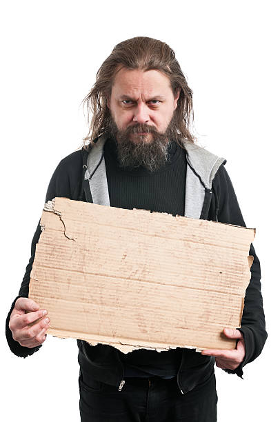 Homeless Unemployed Protester stock photo