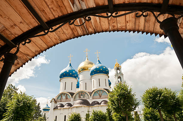 Cathedral of the Assumption in Sergiev Posad, Russia stock photo