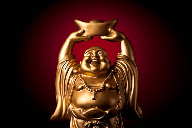 Gold Prosperity Buddha Maitreya Stock Photo - Download Image Now - Buddha,  Laughing, Maitreya Buddha - iStock